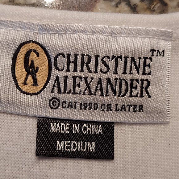 Christine Alexander Beaded Cross Top / Size M - Picture 5 of 9